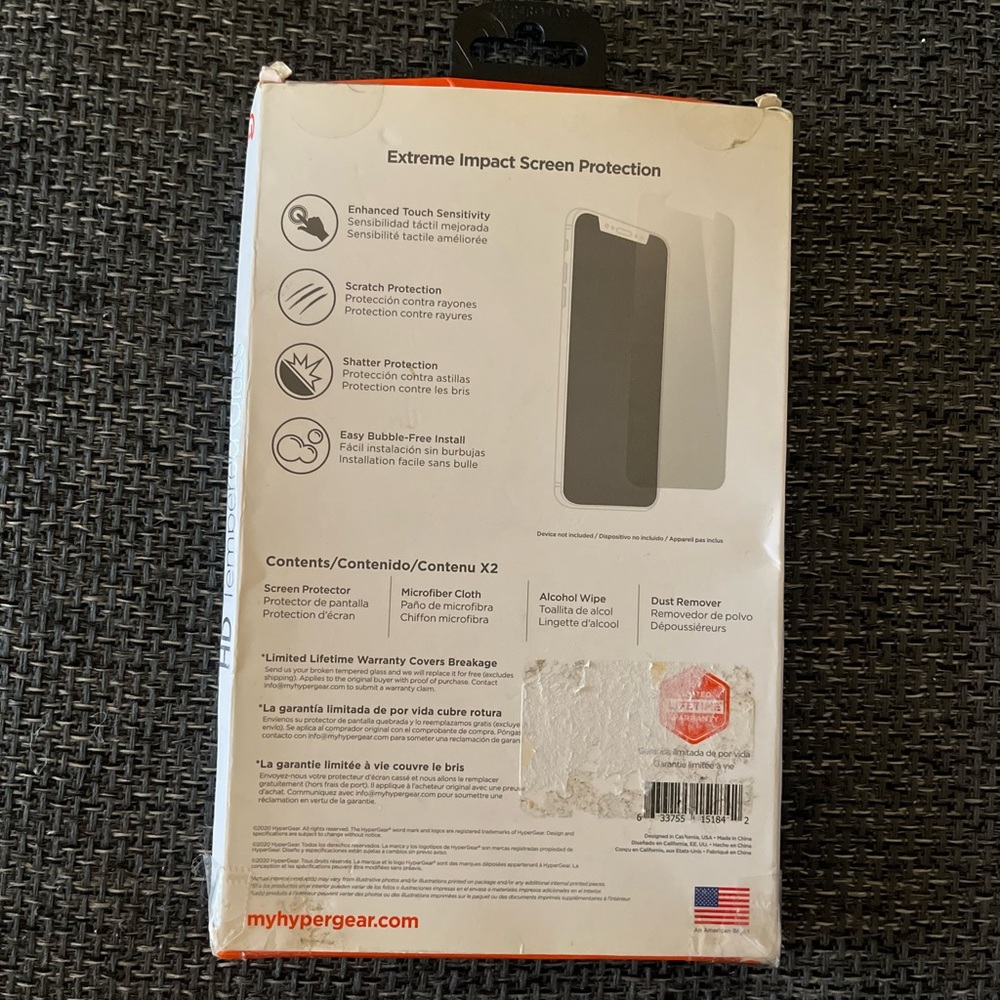 Hypergear HD tempered glass protector iPhone 11/XR